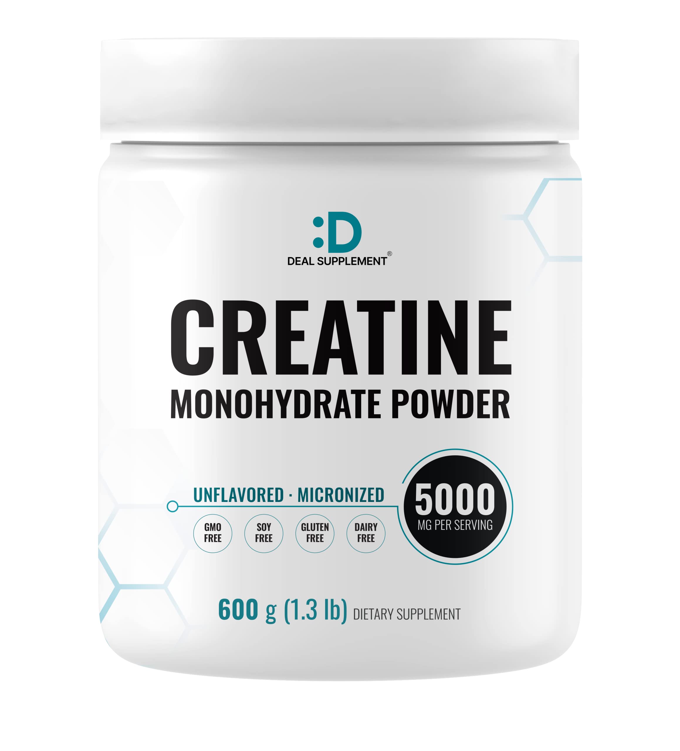 Deal Supplement creatina monohidrato en pote de 600 g para mezcla fácil y sin sabor