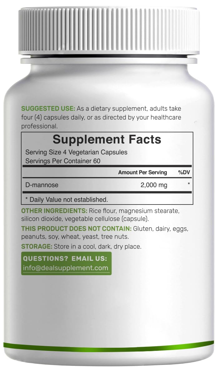DEAL SUPPLEMENT D-Mannosa: uso cómodo diario para hombres y mujeres.