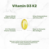 Dosis diaria DEAL SUPPLEMENT D3 y K2, dosis diaria para apoyo general.