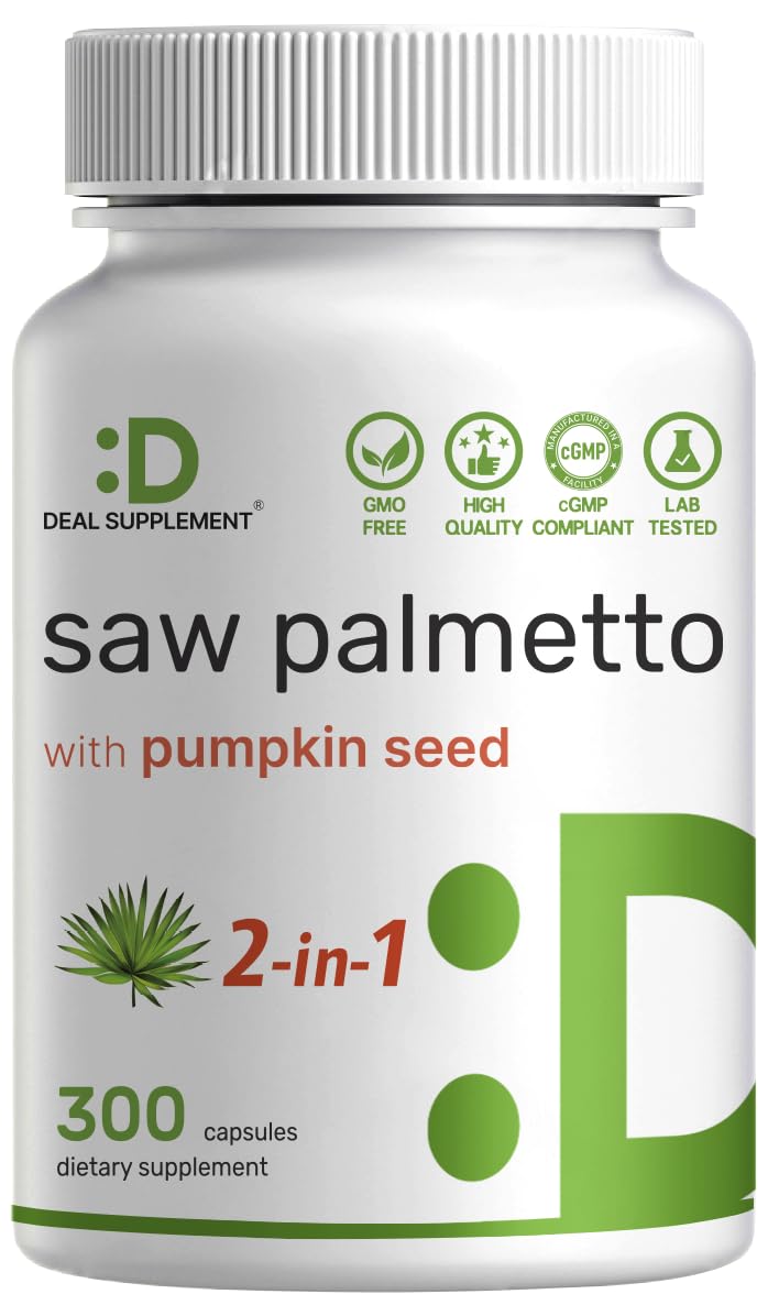 Producto DEAL SUPPLEMENT con extracto de saw palmetto en envase, opción diaria.