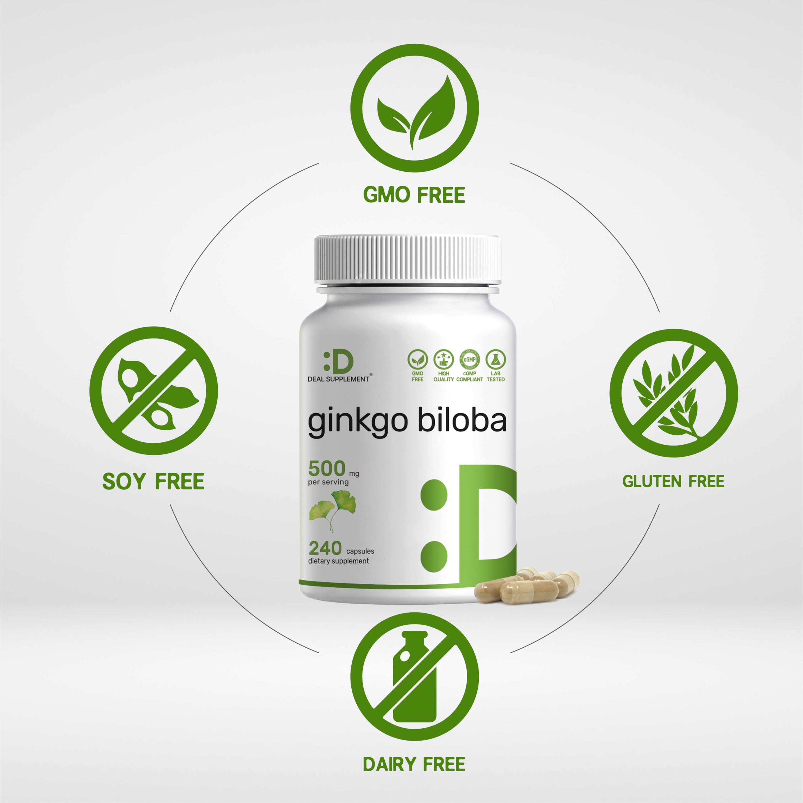 DEAL SUPPLEMENT Ginkgo Biloba, toma diaria fácil de incorporar a la rutina.