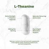 DEAL SUPPLEMENT L-Theanine 400 mg, porción de cápsulas: mantiene calma alerta.