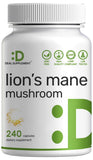 Deal Supplement Lions Mane cápsulas en botella para apoyo diario de concentración.