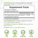 Deal Supplement Lions Mane extracto micelio para impulso inmune y claridad.