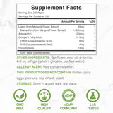 Cápsulas suaves DEAL SUPPLEMENT combinan luteína, zeaxantina y omega-3 para la salud ocular.