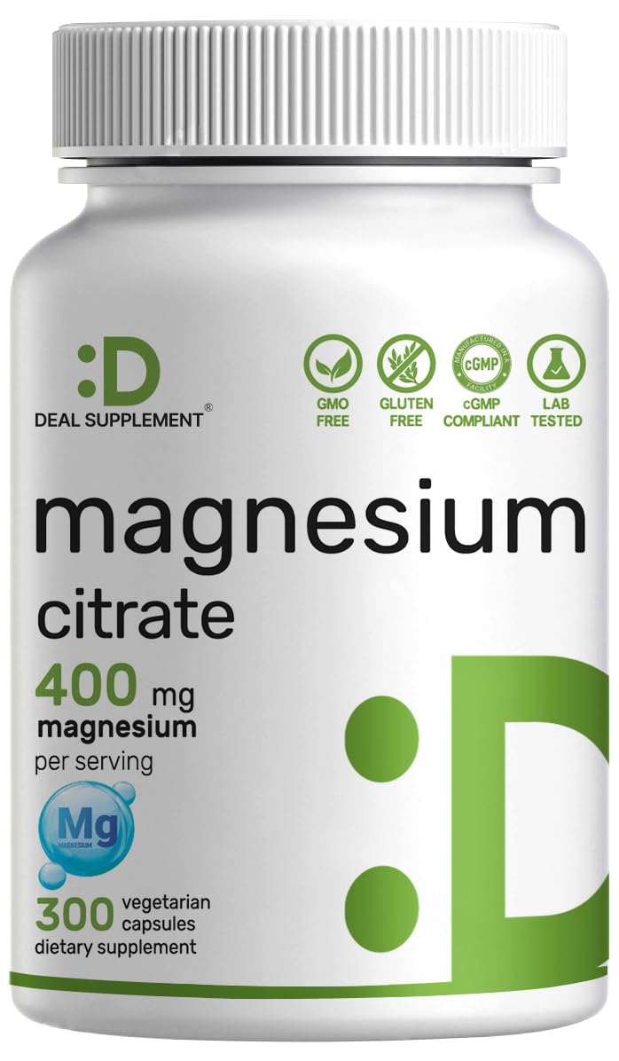 DEAL SUPPLEMENT Magnesio Citrato 400 mg, botella; toma diaria fácil para el día a día.