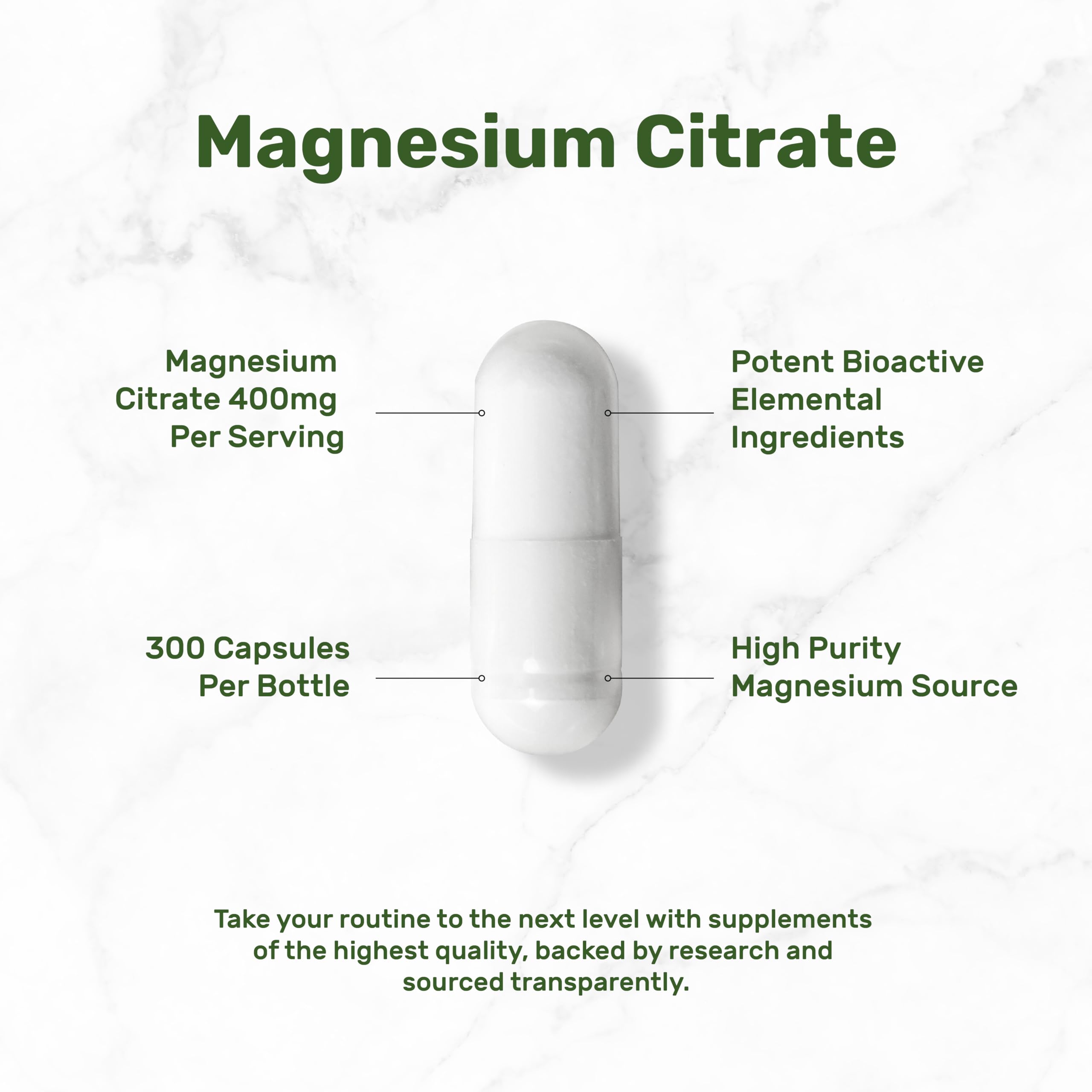 DEAL SUPPLEMENT Magnesio Citrato 400 mg, uso diario recomendado para bienestar general.
