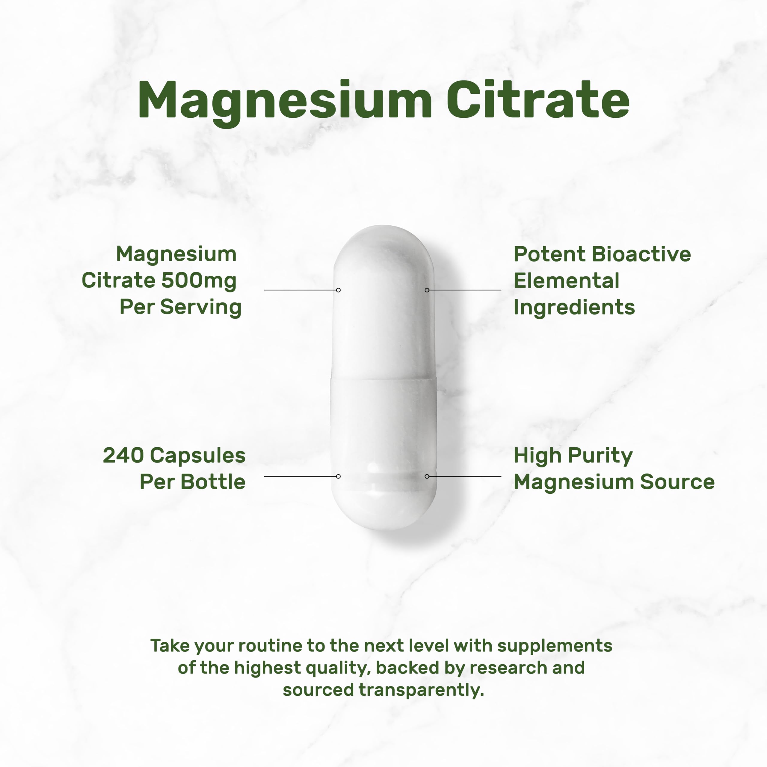 DEAL SUPPLEMENT Magnesio Citrato 500 mg – dosis diaria en cápsula para mayor comodidad