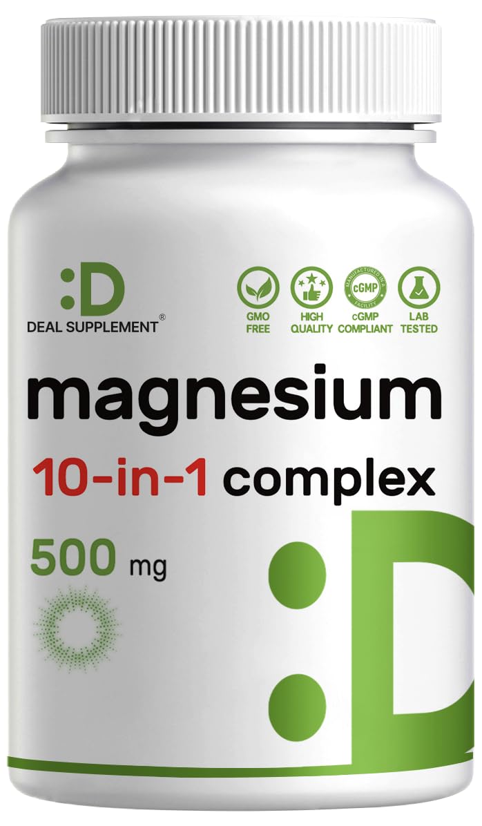 DEAL SUPPLEMENT Magnesium Complex en bote con cápsulas vegetales para absorción óptima.