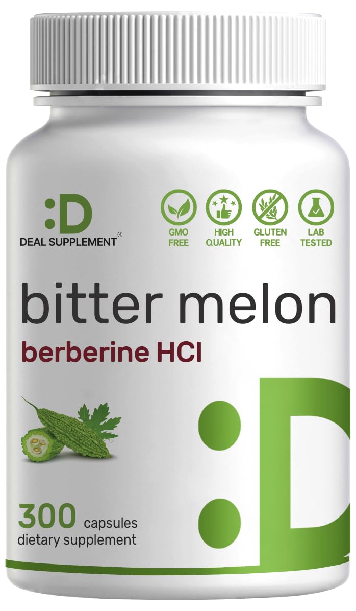 Deal Supplement melón amargo en botella de cápsulas para uso diario.