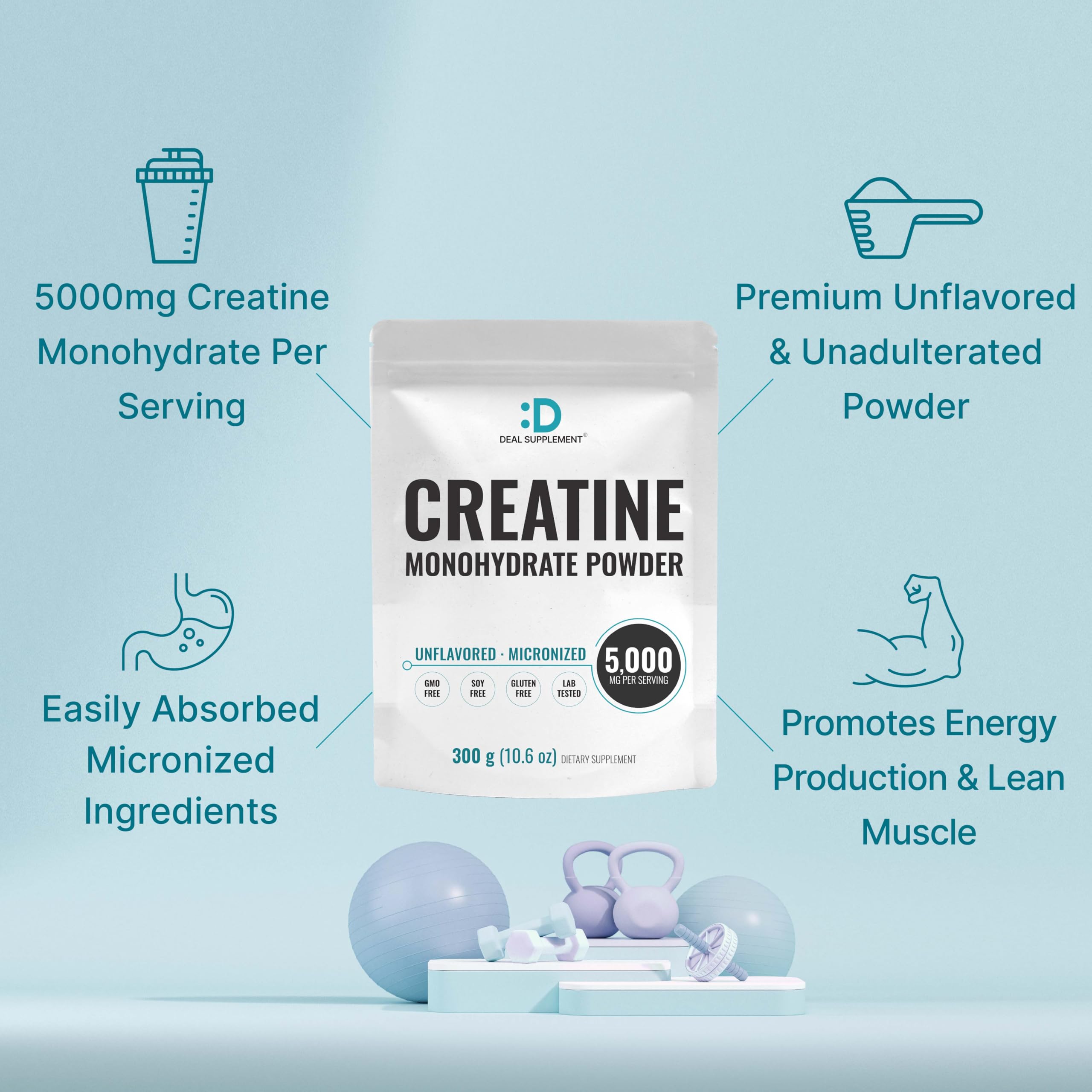 DEAL SUPPLEMENT Polvo fácil de mezclar en batidos de entrenamiento.