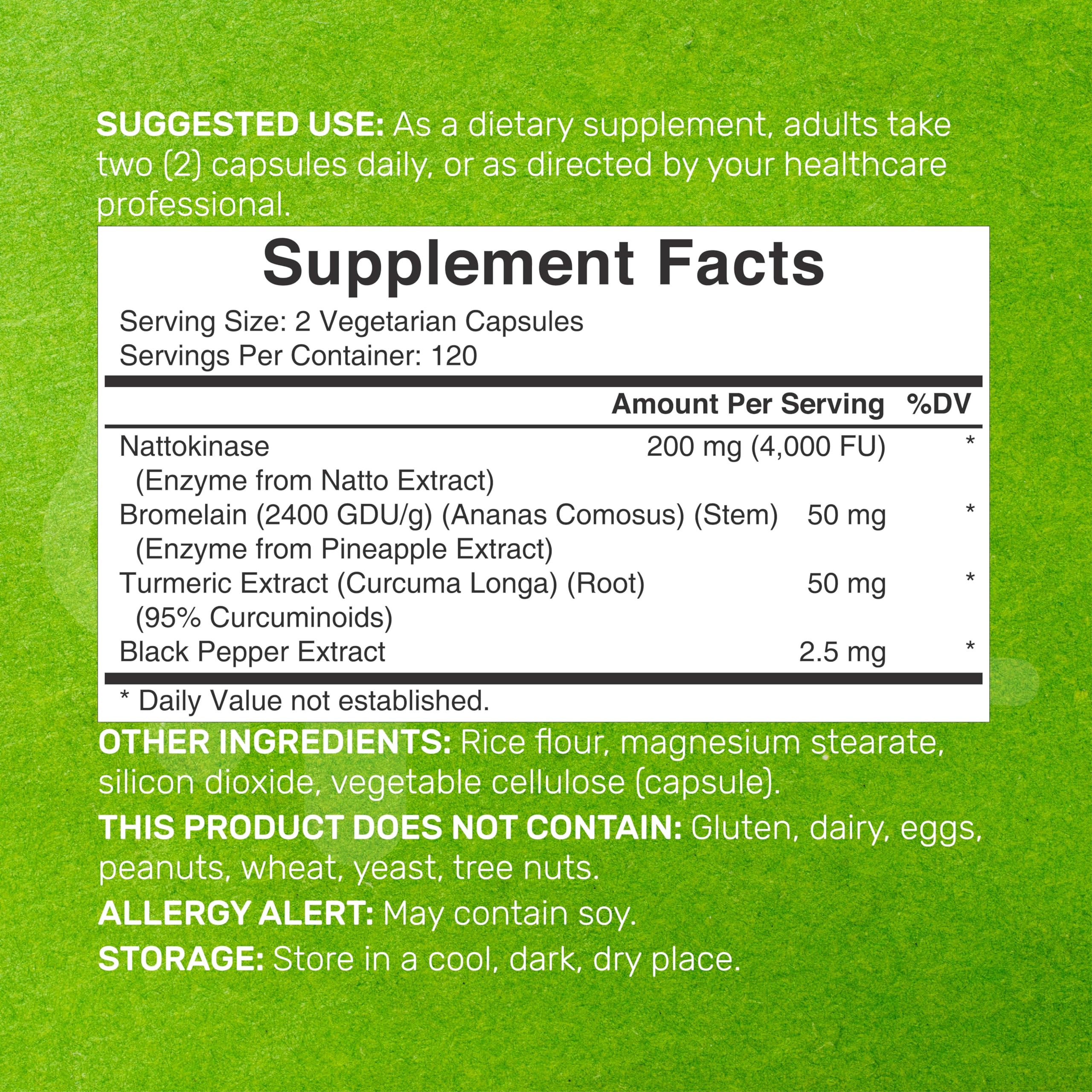 DEAL SUPPLEMENT Nattokinase, cápsulas-vegetales: fuente de enzimas para la salud general.