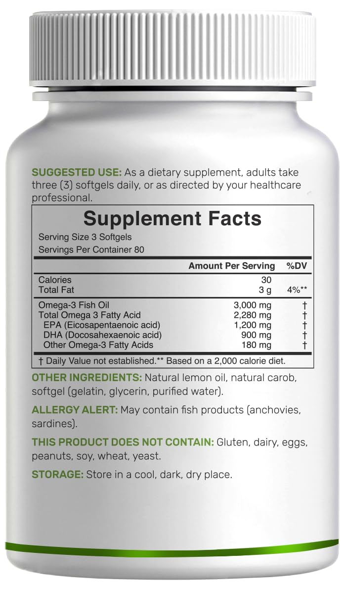 DEAL SUPPLEMENT Omega 3: aroma cítrico de limón al abrir el frasco.