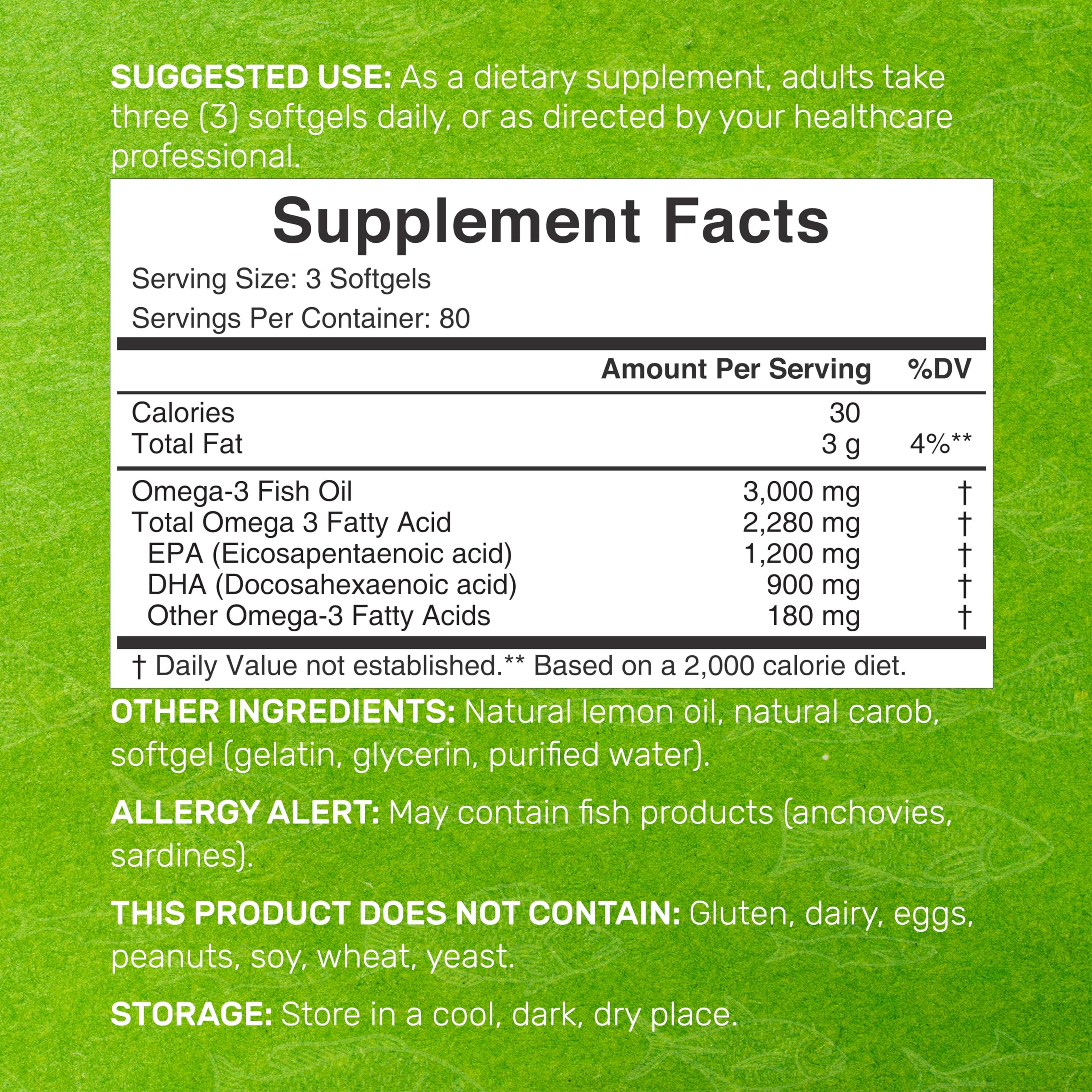 DEAL SUPPLEMENT Omega 3: cápsulas suaves que reducen el sabor a pescado.