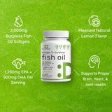 DEAL SUPPLEMENT Omega 3: etiqueta clara con EPA y DHA de alta potencia.