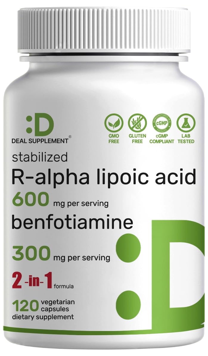 DEAL SUPPLEMENT R-ALA botella frontal con etiqueta clara para iniciar la toma