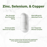 Deal Supplement Zinc 50 mg etiqueta del frasco: información clara de la composición y usos.
