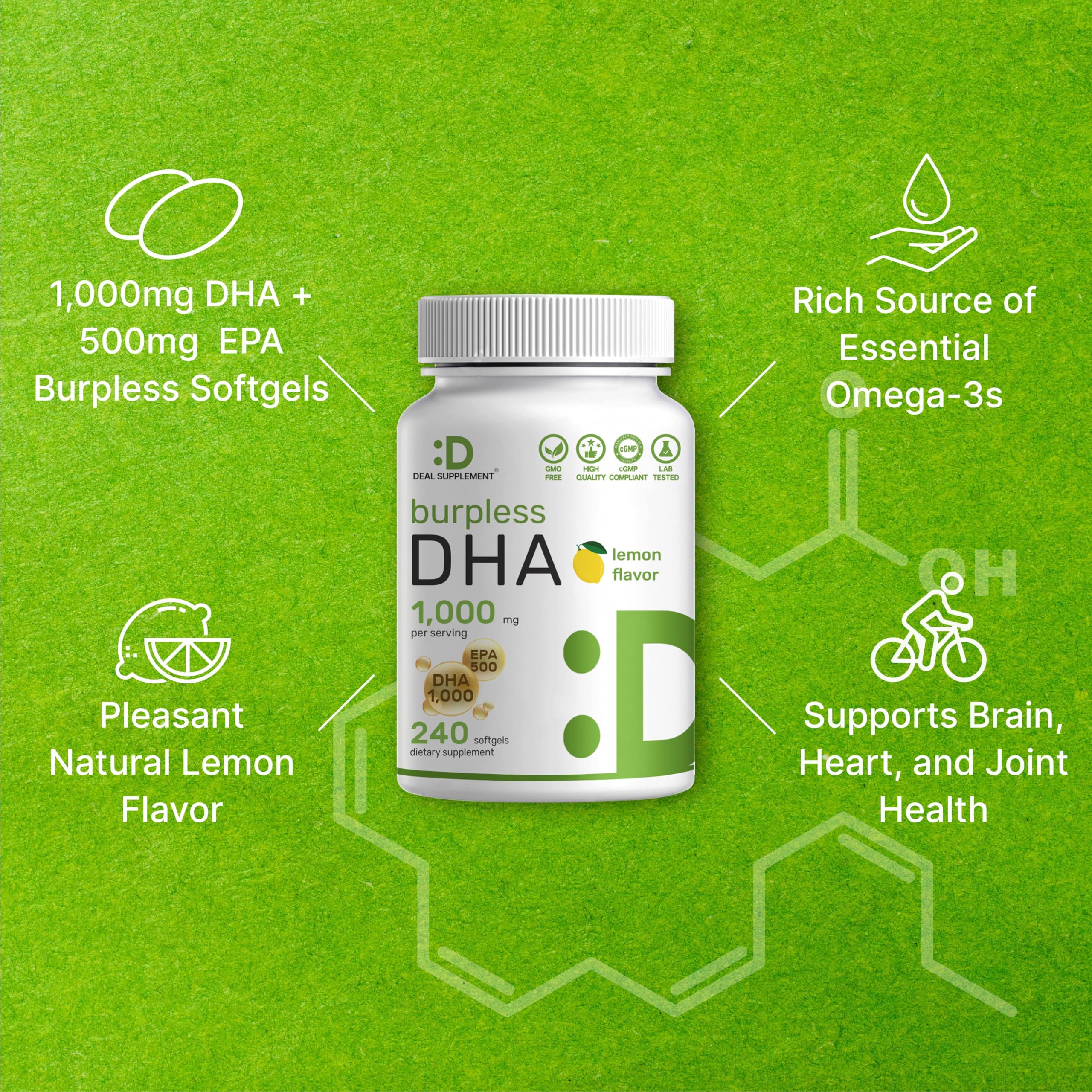 DEAL SUPPLEMENT DHA dos cápsulas por porción para DHA y EPA