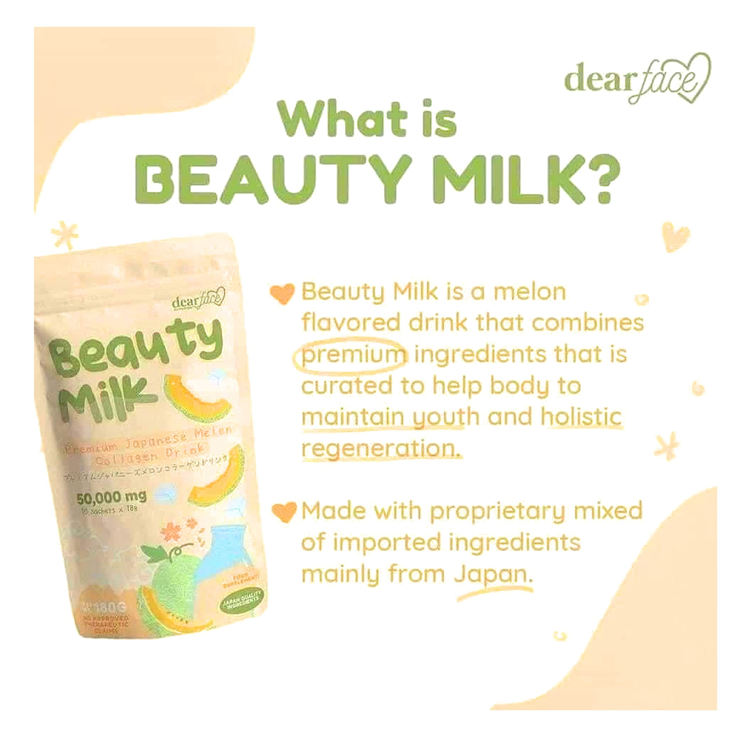Dear Face Beauty Milk Collagen Melón: lista de ingredientes para consumo diario