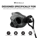 Tapón Decibullz con cordón ergonómico, cómodo para uso diario y trabajo.
