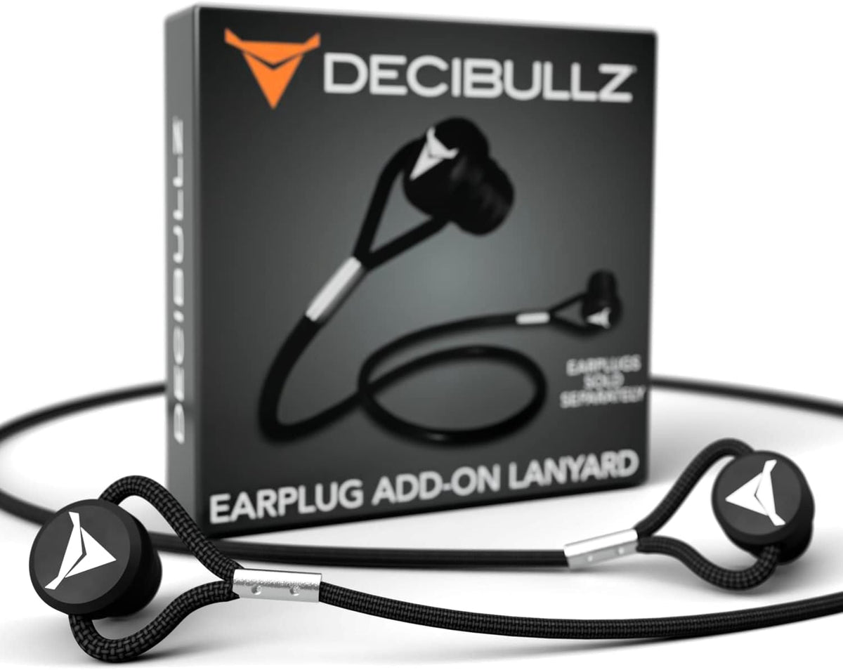 Decibullz cordón para tapones auditivos, evita pérdidas y mantiene todo junto.
