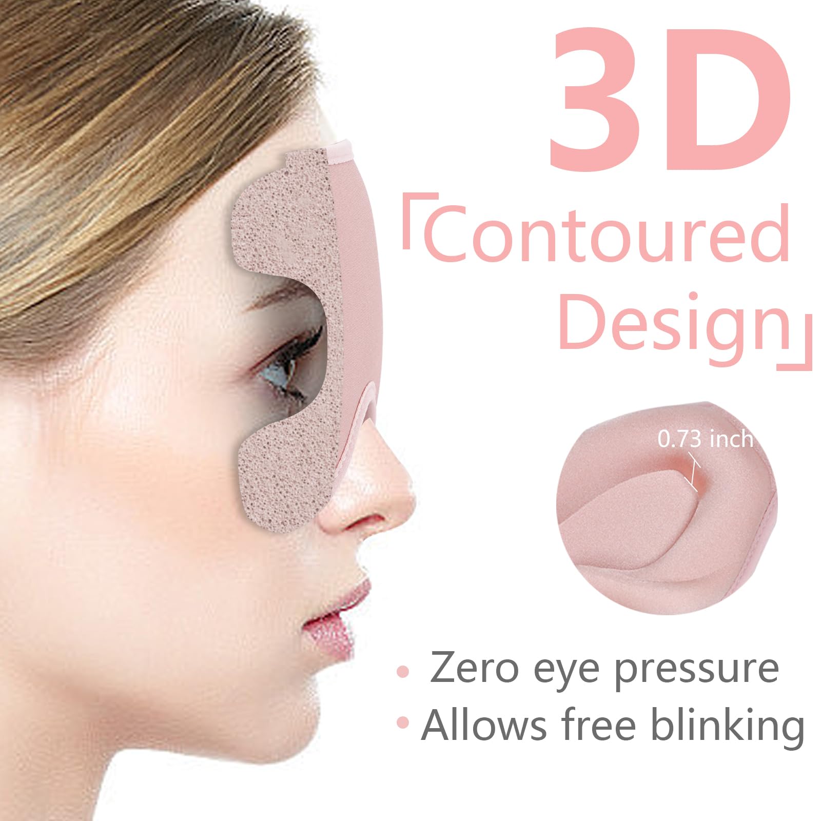 Dec.Metu máscara ojos 3D: diseño ergonómico que evita contacto con pestañas