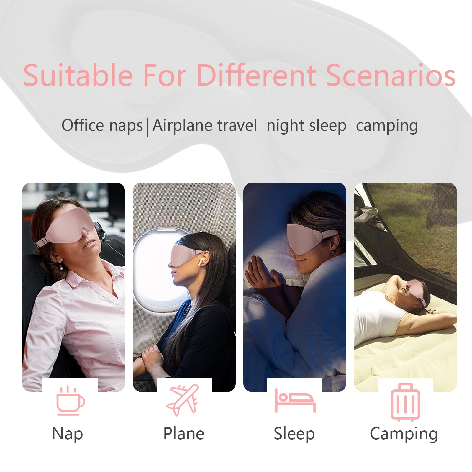 Dec.Metu máscara para viaje: ideal para vuelos y siestas en movimiento