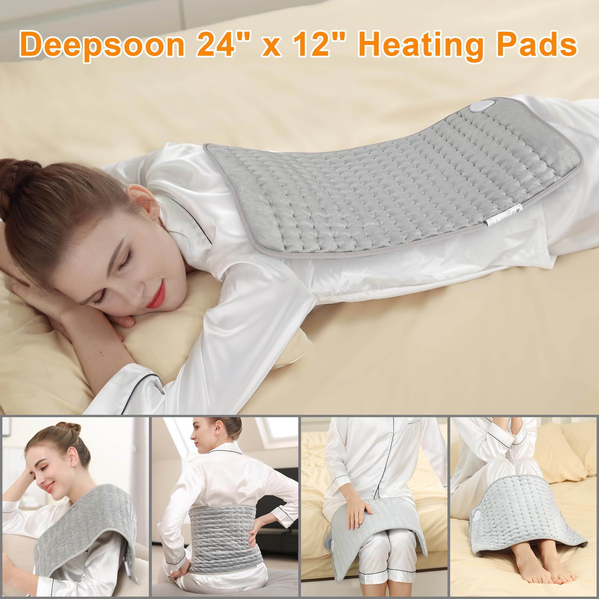 Almohadilla Deepsoon para cuello y hombros, calor suave y relajante.