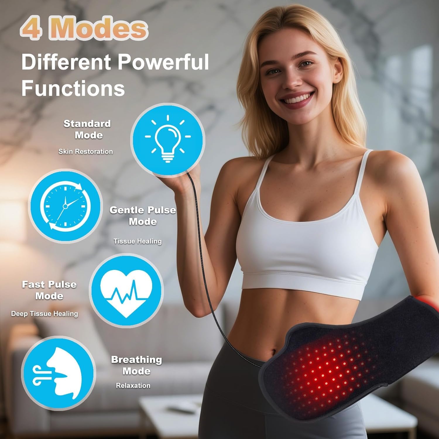 Deerbaba luz roja para manos, diseño ergonómico para mayor comodidad.