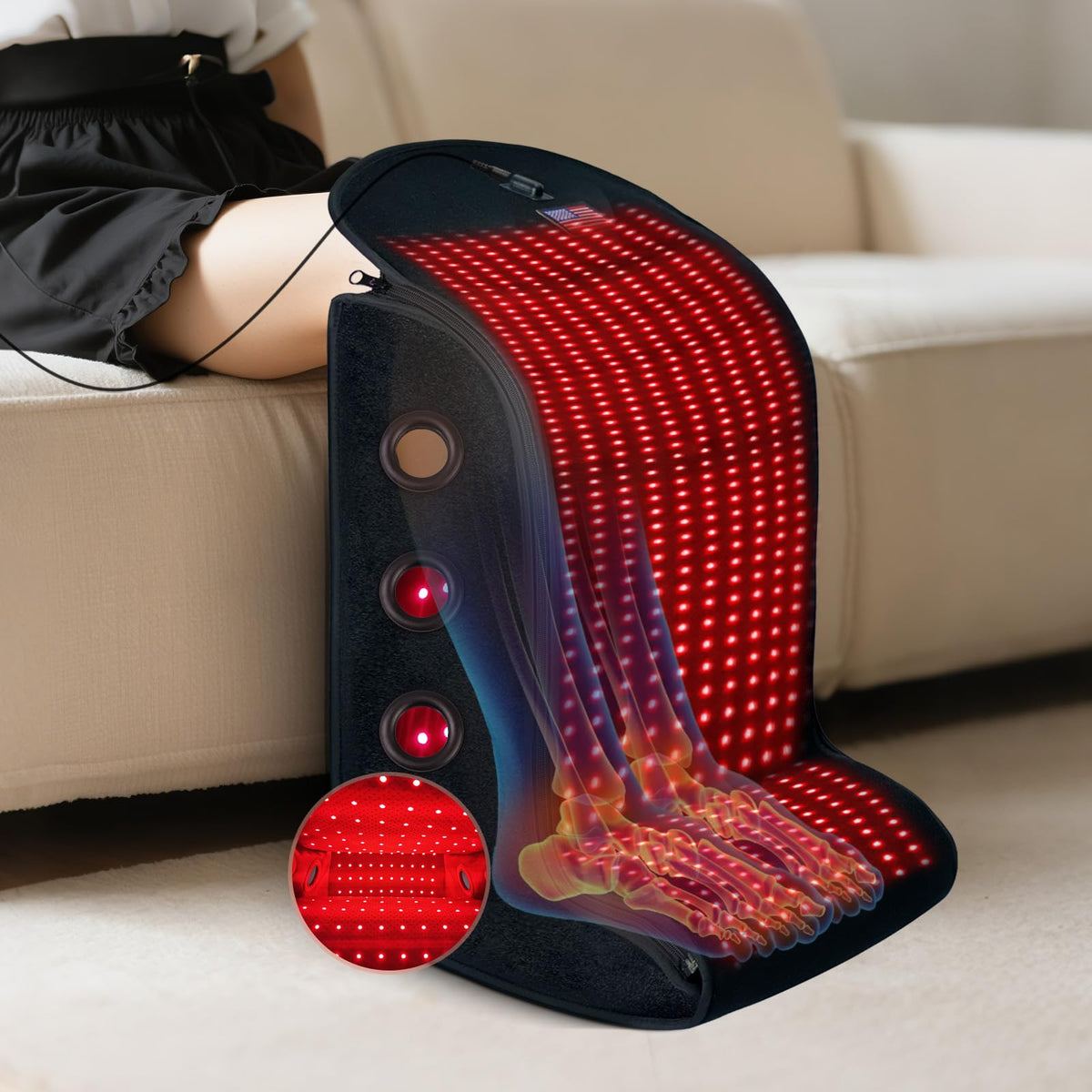Deerbaba terapia de luz roja para pies, alivio de la fatiga diaria.