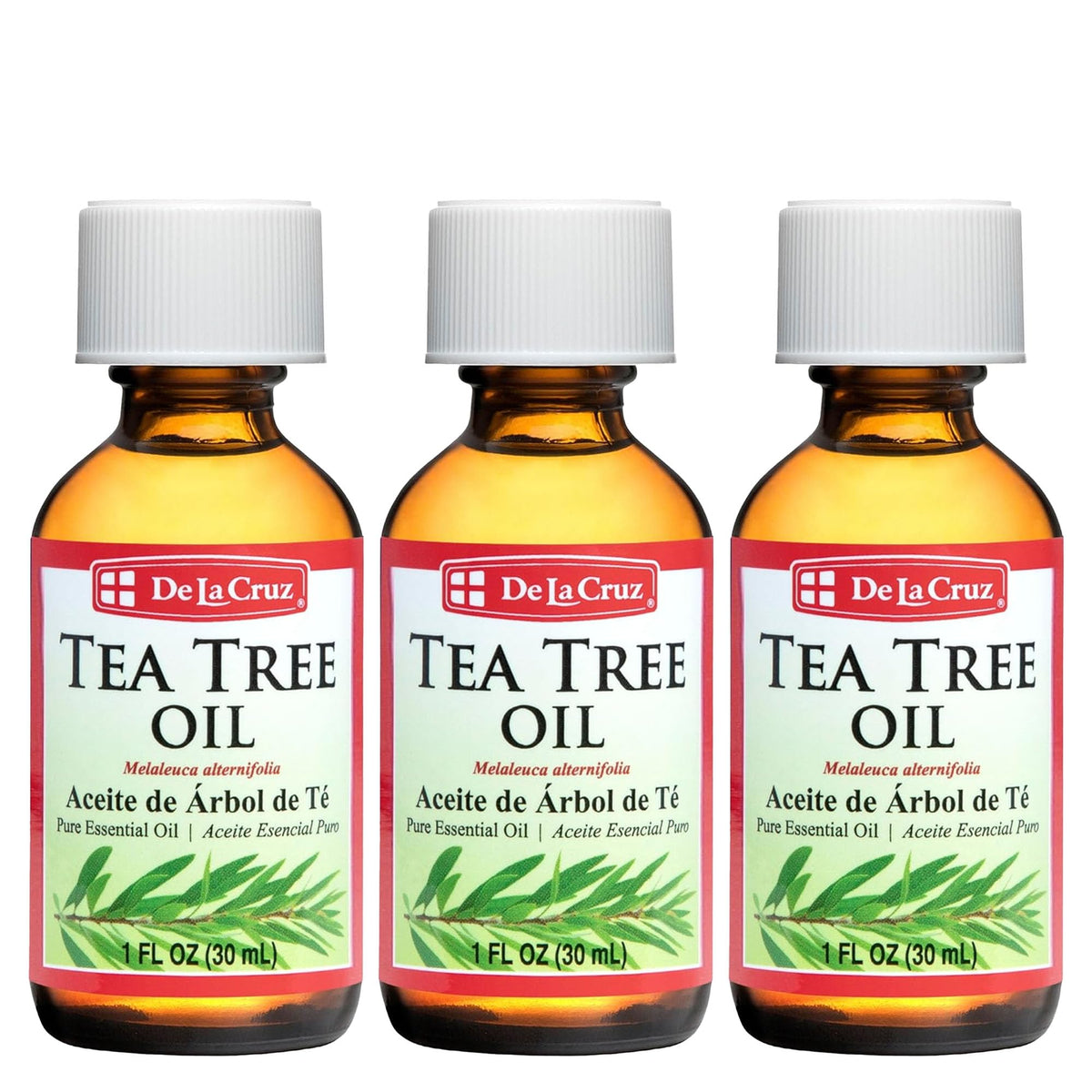 Aceite De La Cruz de Árbol de Té en botella 1oz, ideal para aromaterapia suave.