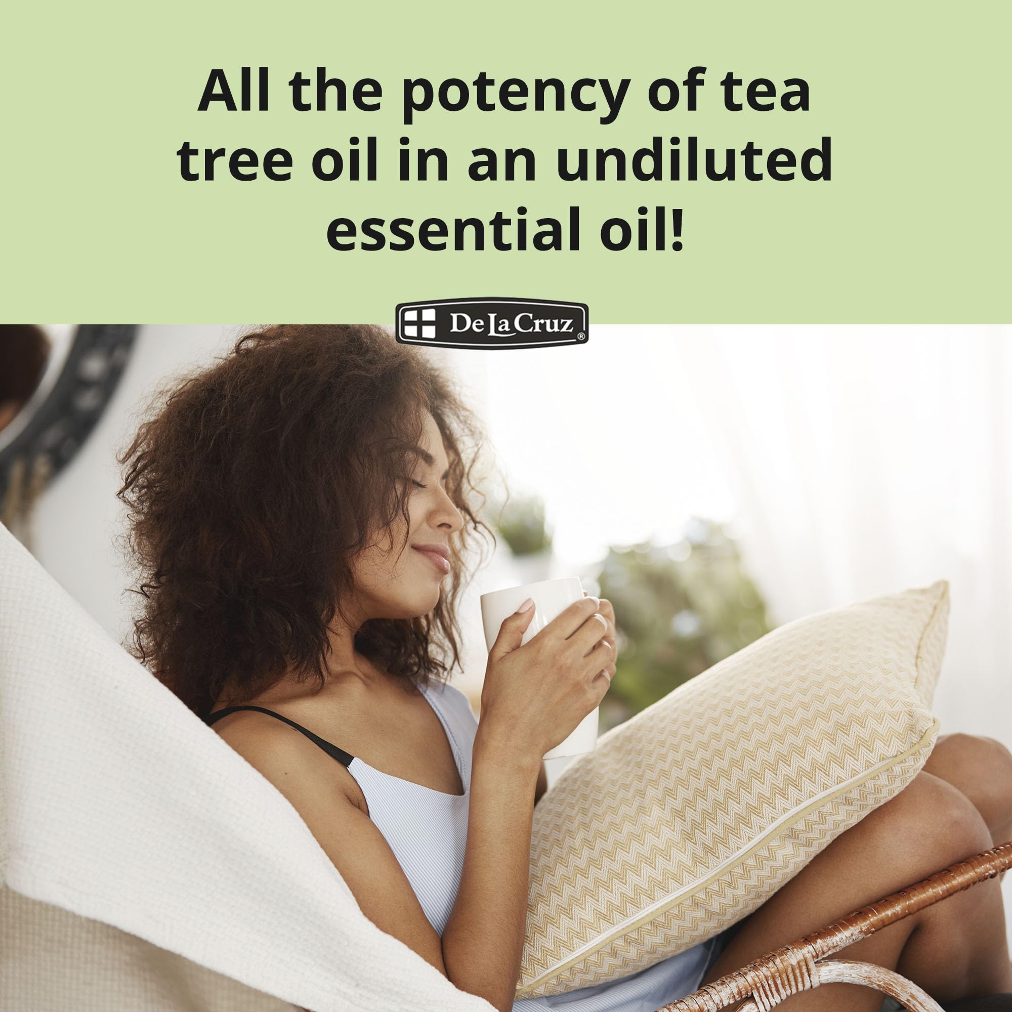 Aceite De La Cruz de Árbol de Té, envase seguro para difusor.
