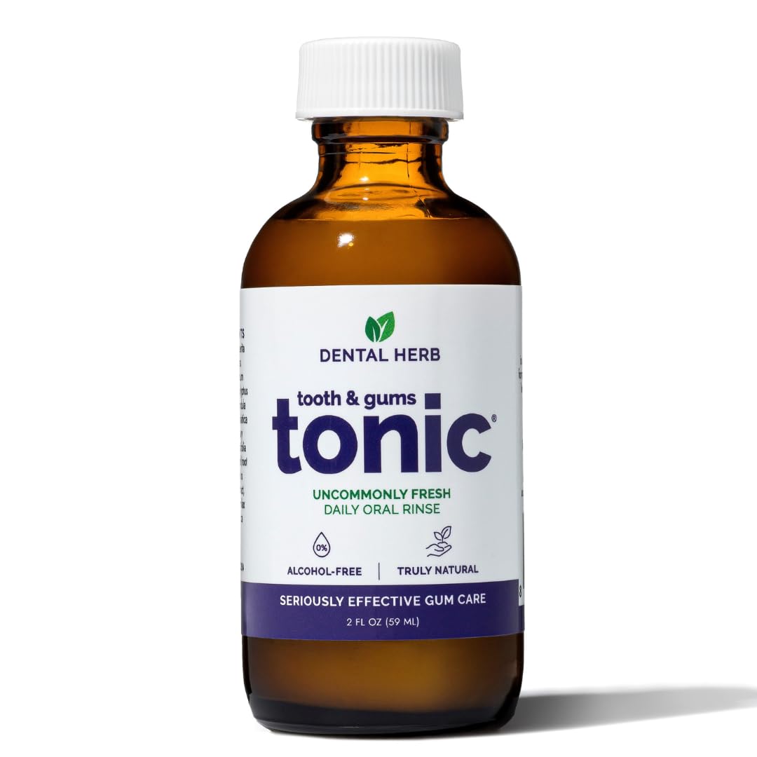 Tonico bucal Dental Herb Company, envase de viaje de 2 oz para boca fresca durante todo el día.