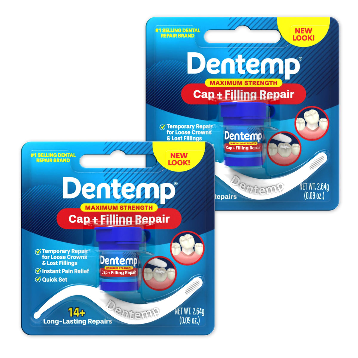 Dentemp caja externa del kit para reparaciones dentales de emergencia.