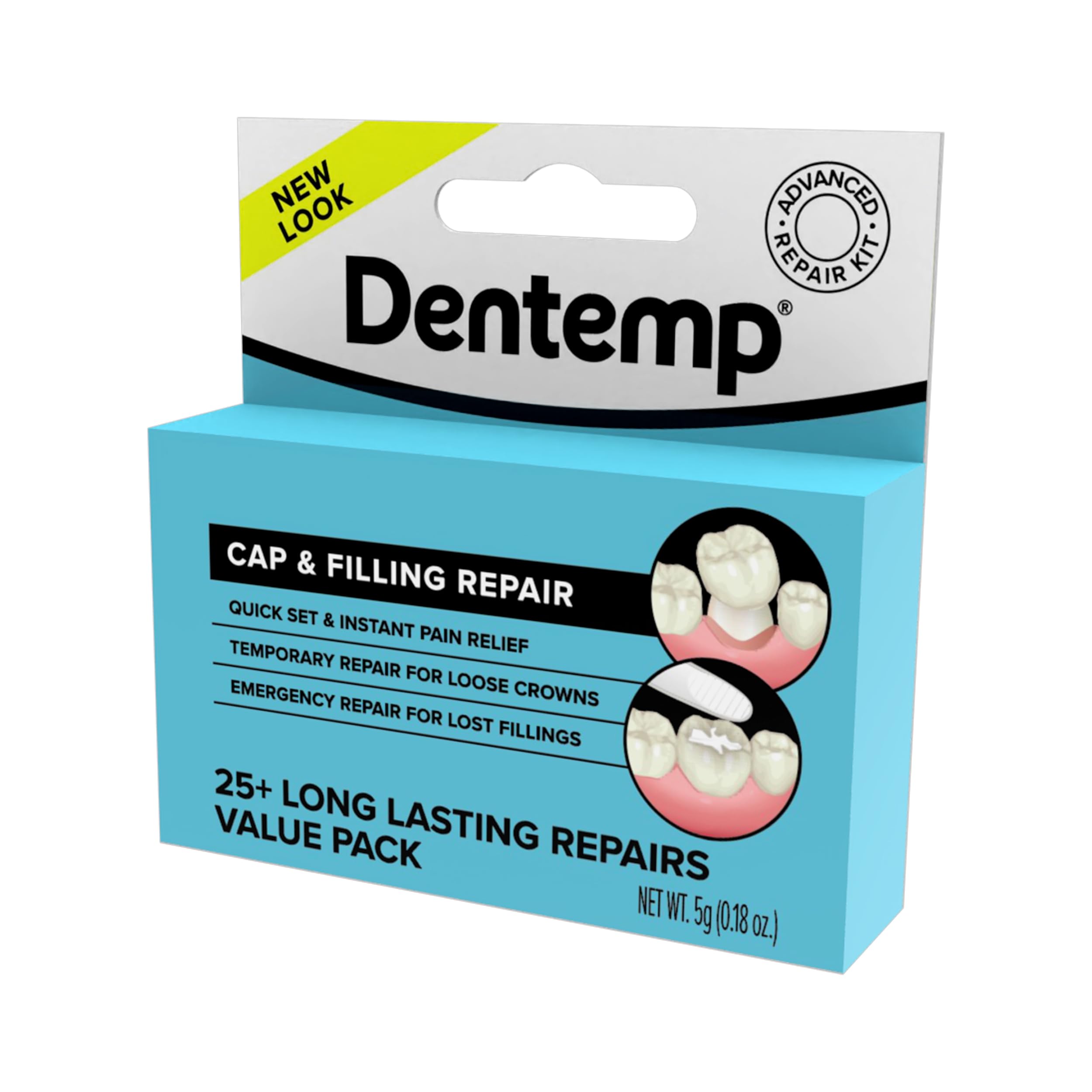Dentemp: cemento dental listo para fijar rellenos perdidos