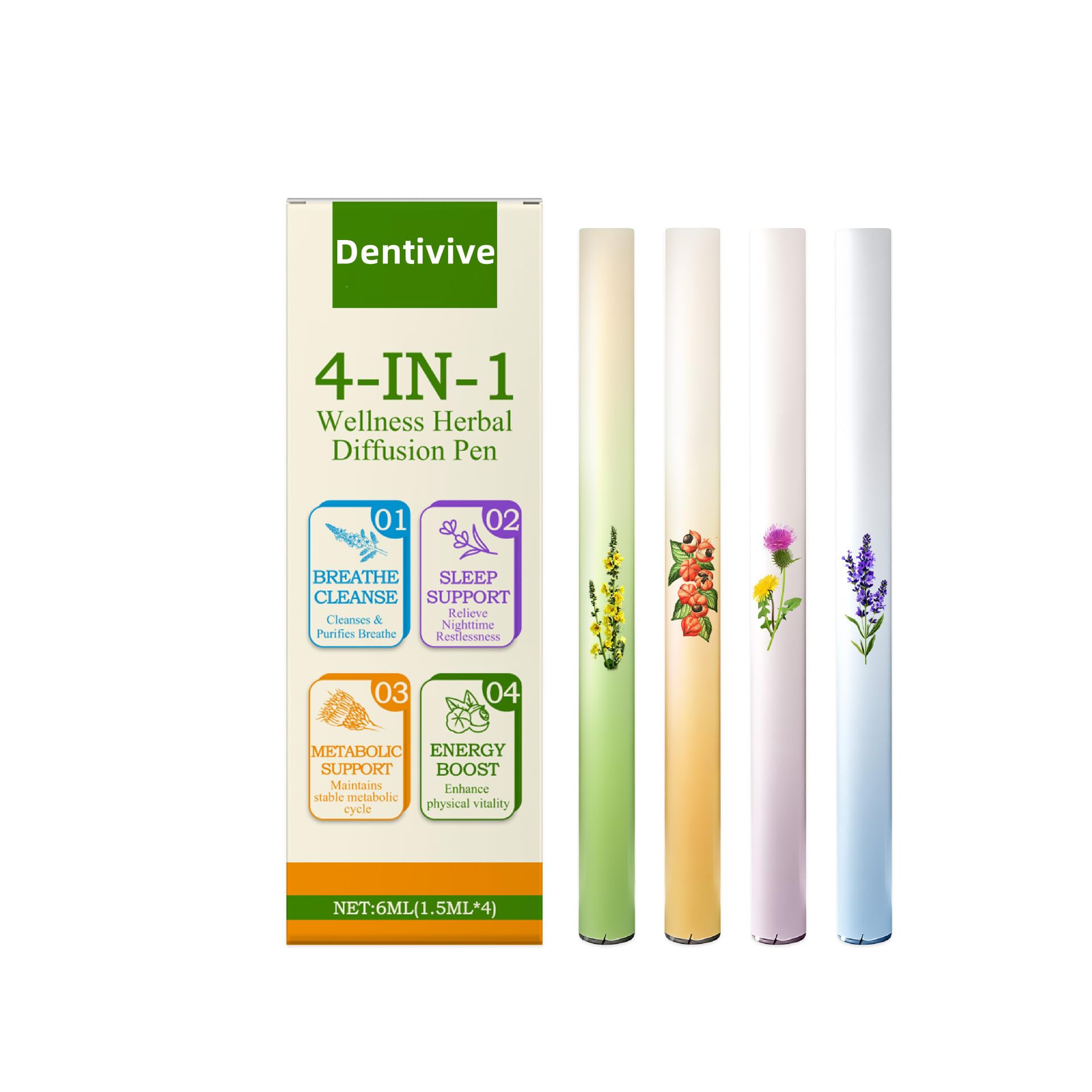 Dentivive palitos orales herbales con menta para aliento fresco en cualquier lugar.
