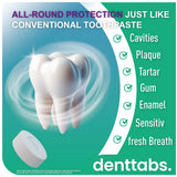 Denttabs tabletas uso práctico al masticar para higiene oral