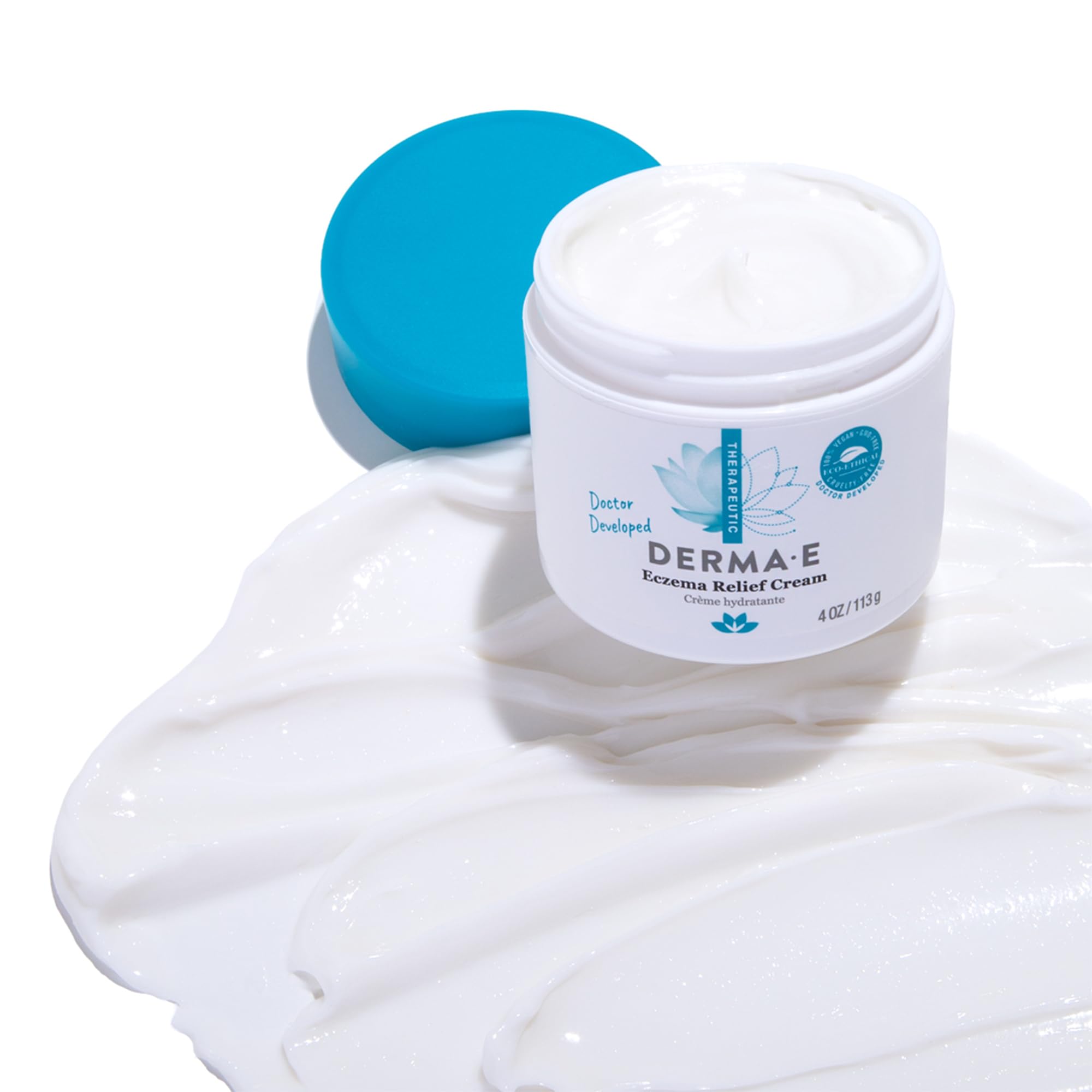Derma E Crema Alivio Eczema piel seca mejora con uso diario.