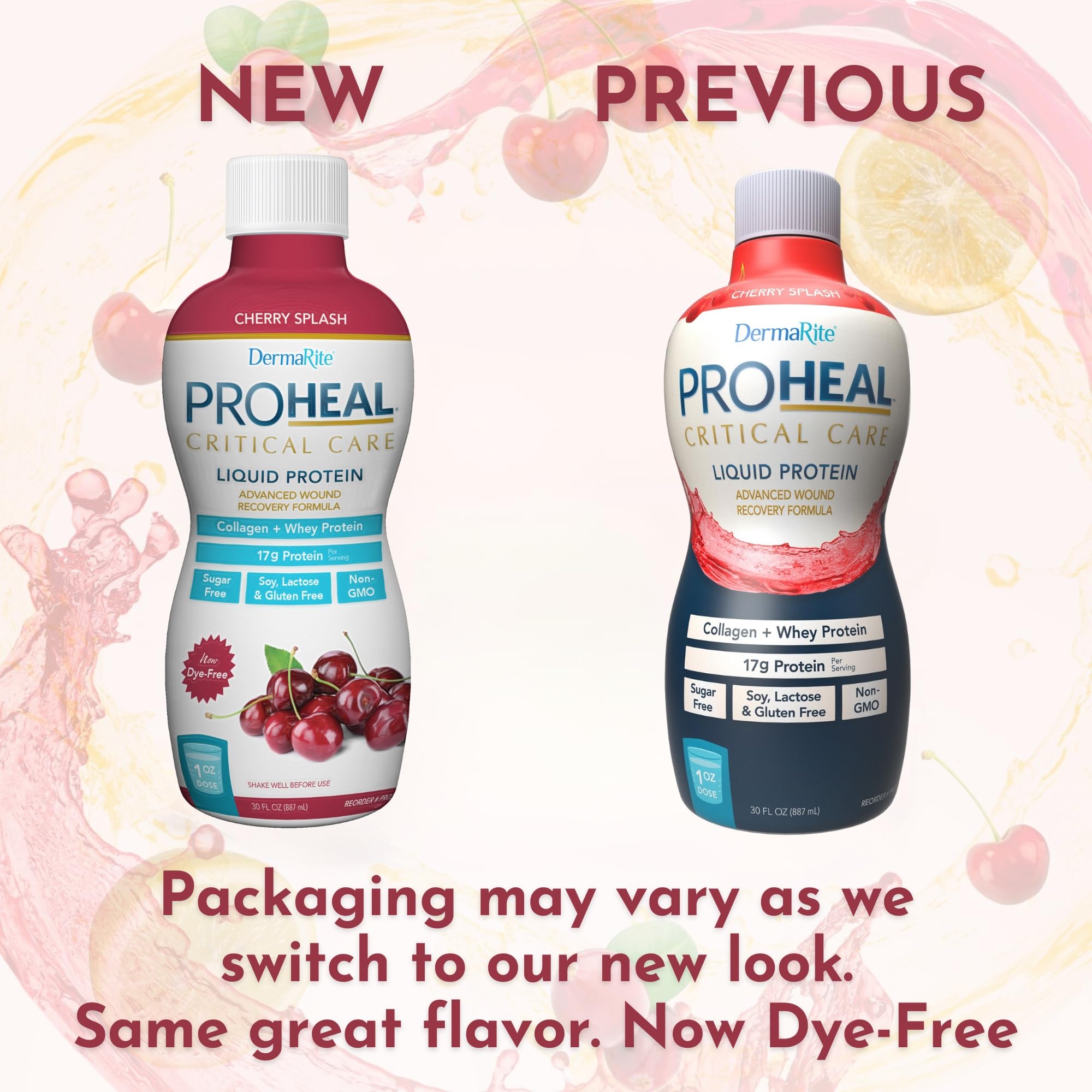 DermaRite ProHeal textura cremosa que mejora cada sorbo.