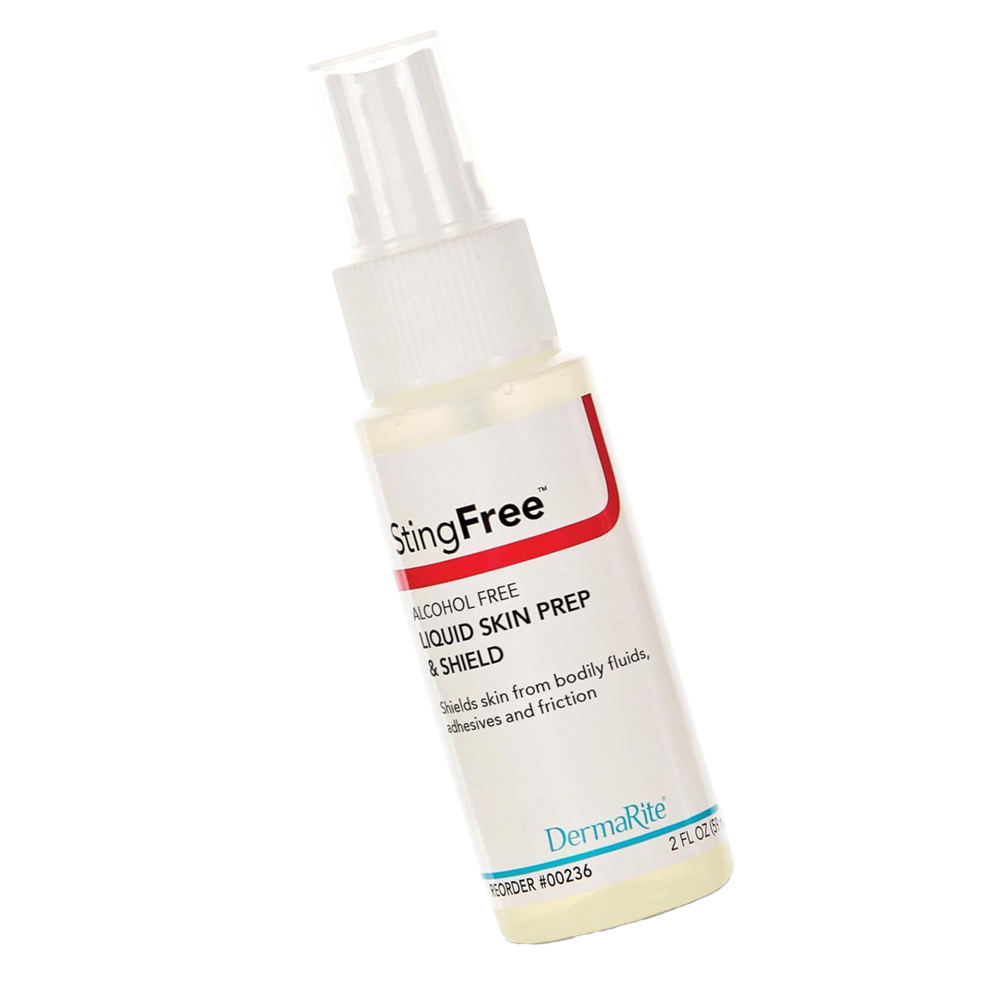 DermaRite StingFree aplicación en piel: forma un escudo transparente para barrera suave.