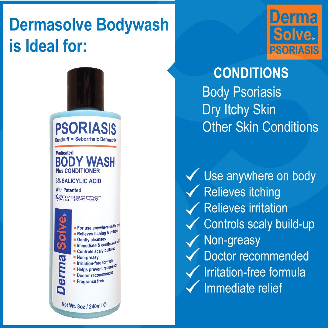 Dermasolve dos-botellas psoriasis: conveniencia para el cuidado continuo.