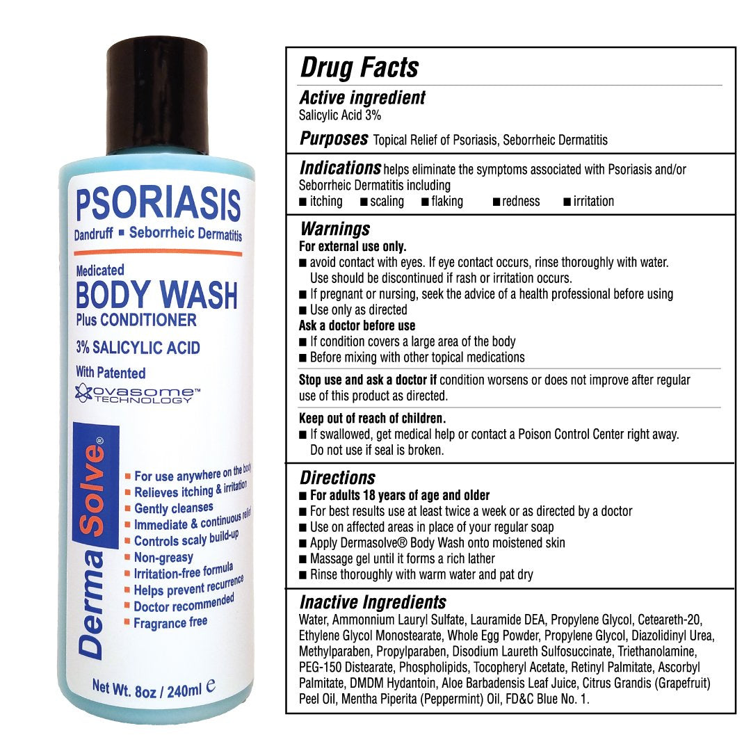 Dermasolve envase dos-pack psoriasis: solución para uso diario.