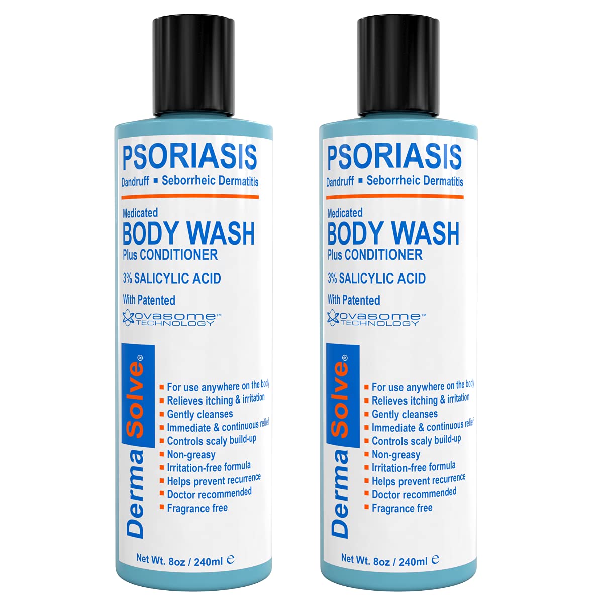 Dermasolve jabon cuerpo psoriasis bote: limpieza suave para piel sensible.