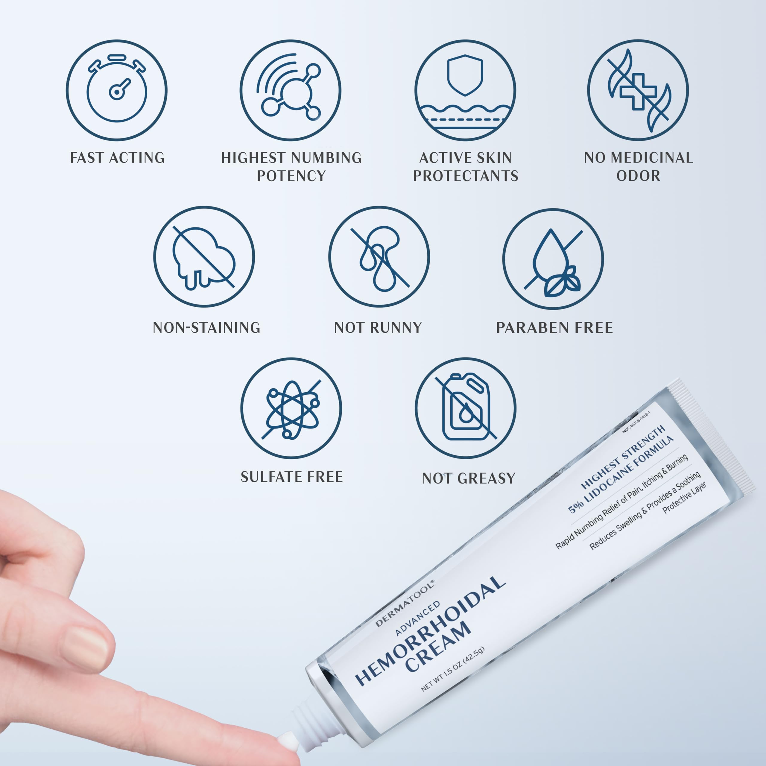 Dermatool aplicación tubo ofrece aplicación suave para alivio cómodo