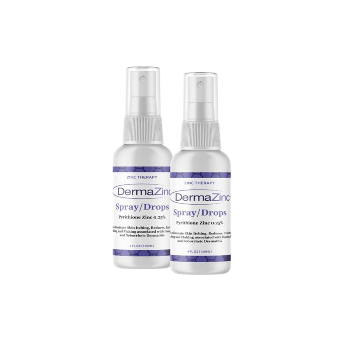 DermaZinc Therapy spray-gotas 4oz para alivio rápido de irritaciones cutáneas.