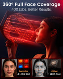 Dermita máscara luz roja y NIR con control remoto para sesiones personalizadas