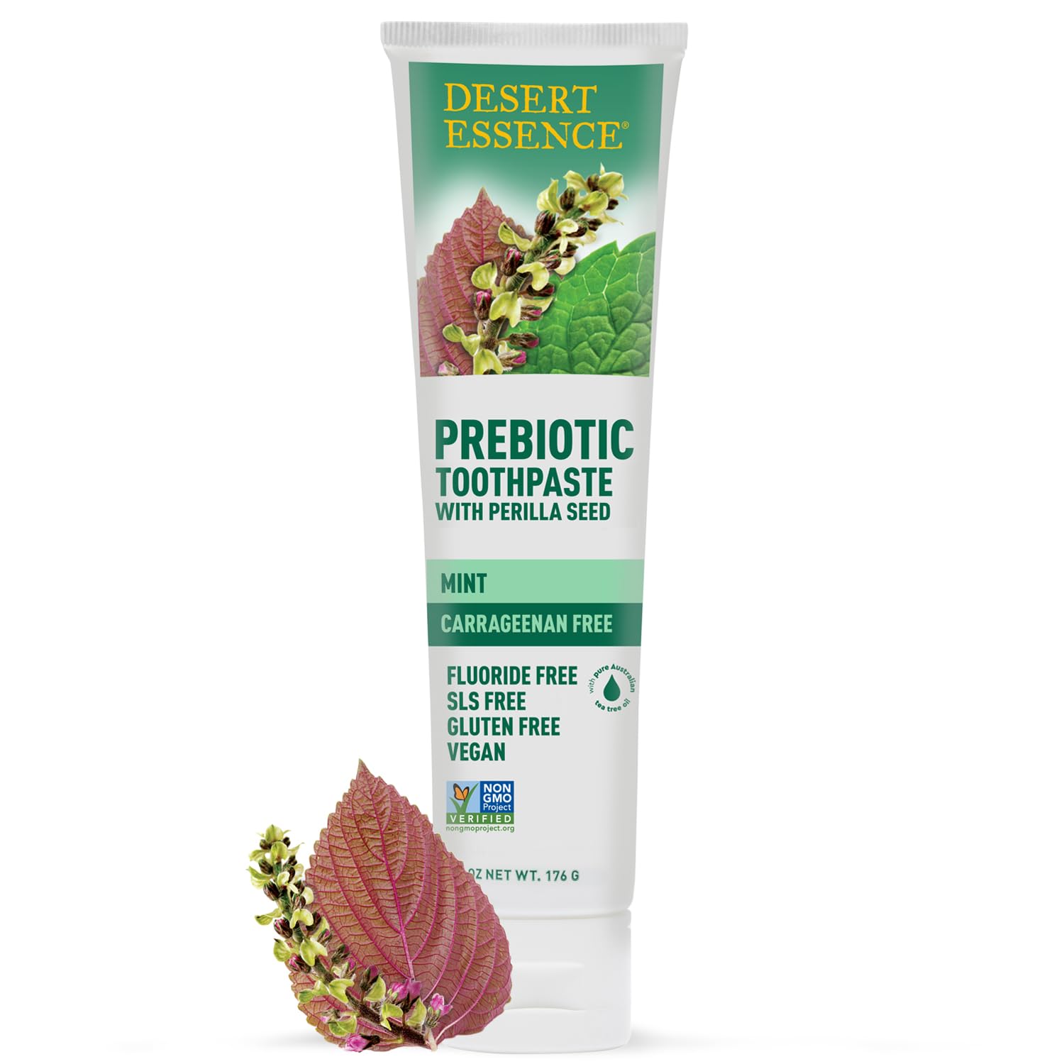 Desert Essence Dentífrico Prebiótico Blanqueante Menta en envase para frescura diaria