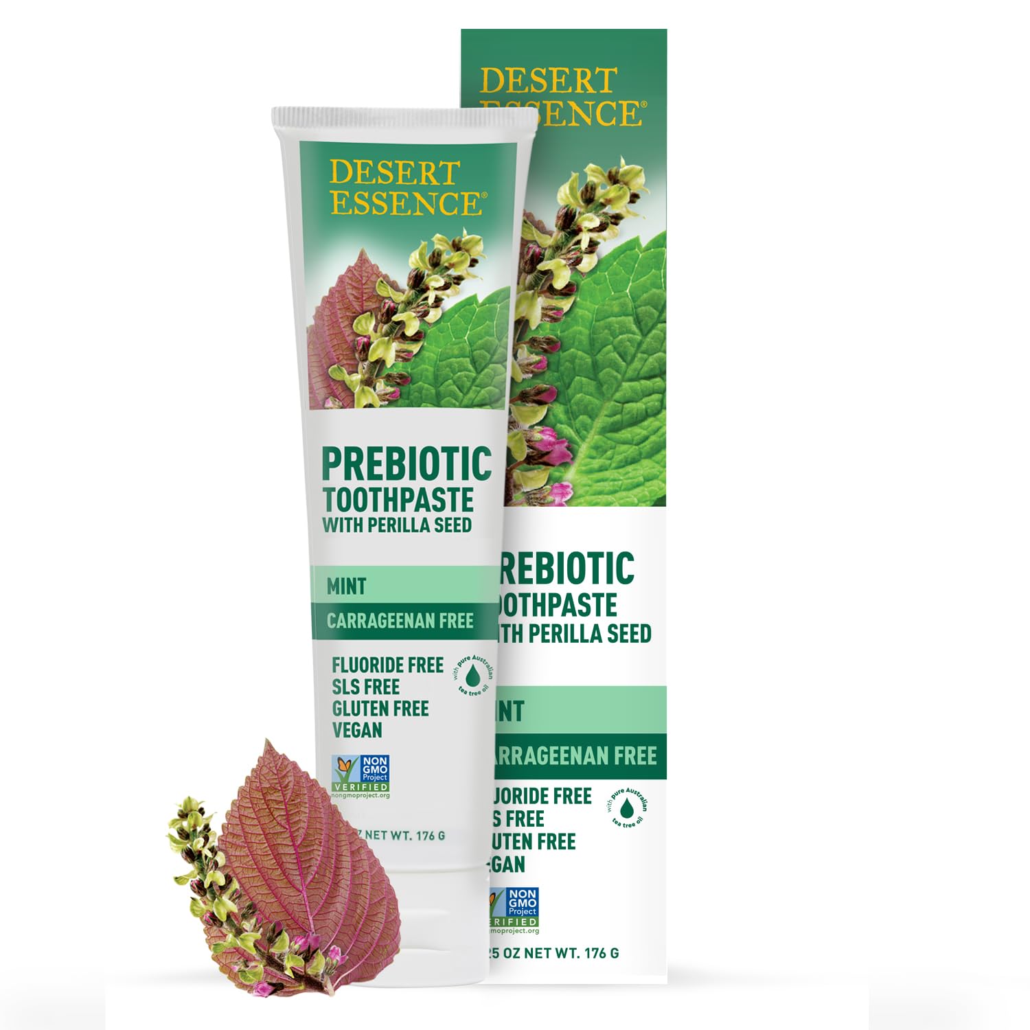 Desert Essence Dentífrico Prebiótico Ingredientes Inulina y Chicoria para equilibrio bucal