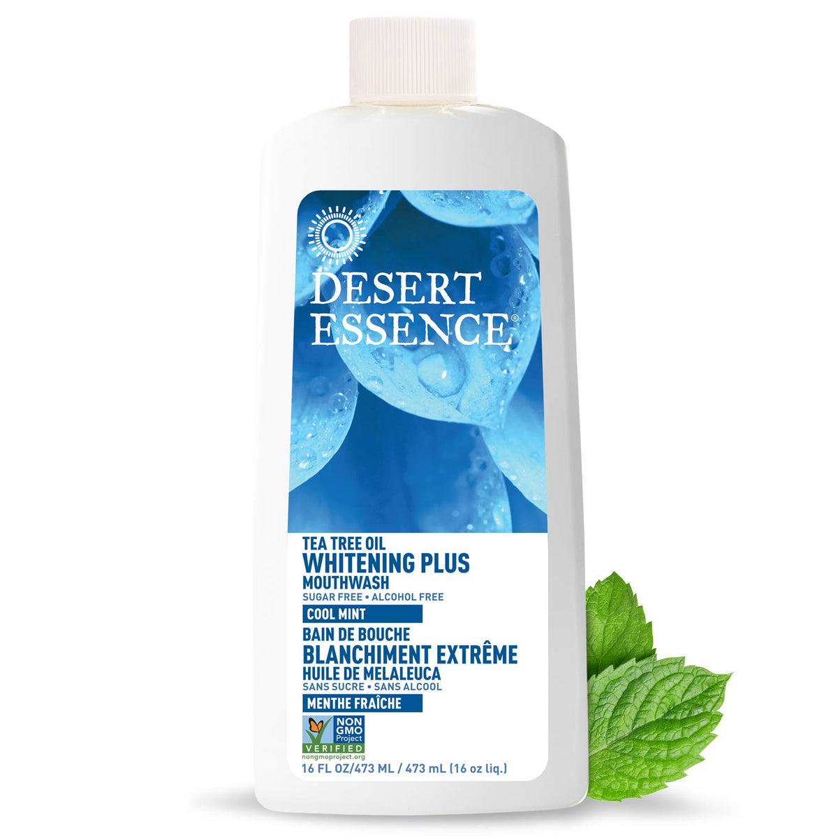 Desert Essence enjuague bucal arbol de te, botella vertiendo, para uso diario
