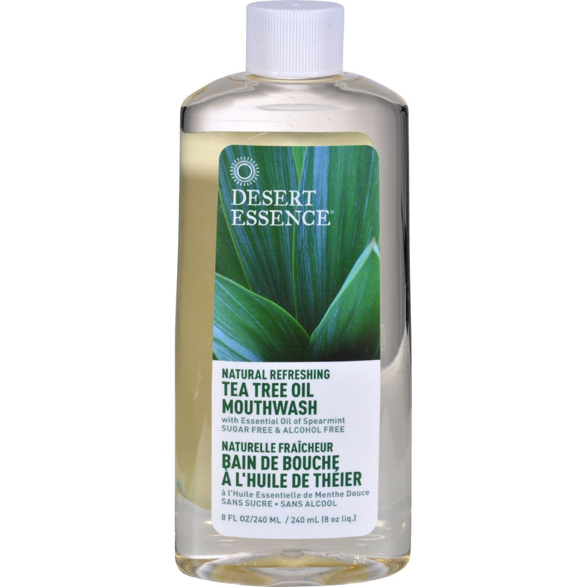 Desert Essence enjuague bucal arbol-de-te-menta para aliento fresco y aroma revitalizante.